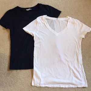 Two short sleeve V necks